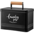 thumbnail image 1 of PERFNIQUE Laundry Pods Container, Farmhouse Laundry Pods Holder with Lid for Laundry Room Decor and Accessories, Metal Detergent Pods Container for Laundry Room Organization and Storage (Black, Pods), 1 of 6