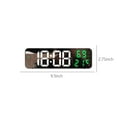 thumbnail image 3 of ufehgfjh Large LED Digital Wall Clock with Temperature & Date Display - Auto-Dimming Mirror Face for Home/Office (24x8cm, Battery/USB Powered), 3 of 5