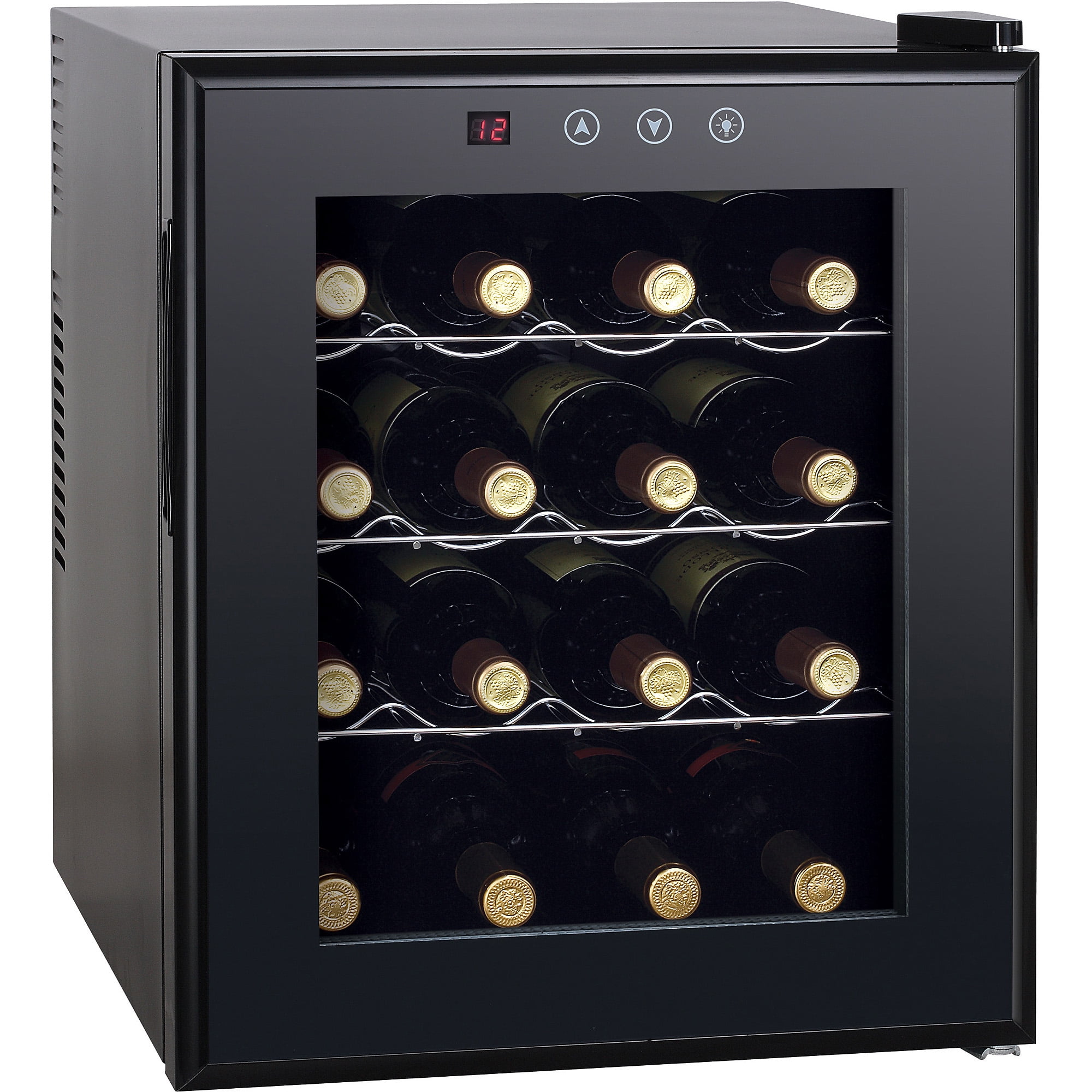 Sunpentown 16 Bottle ThermoElectric Wine Cooler with Heating, Black