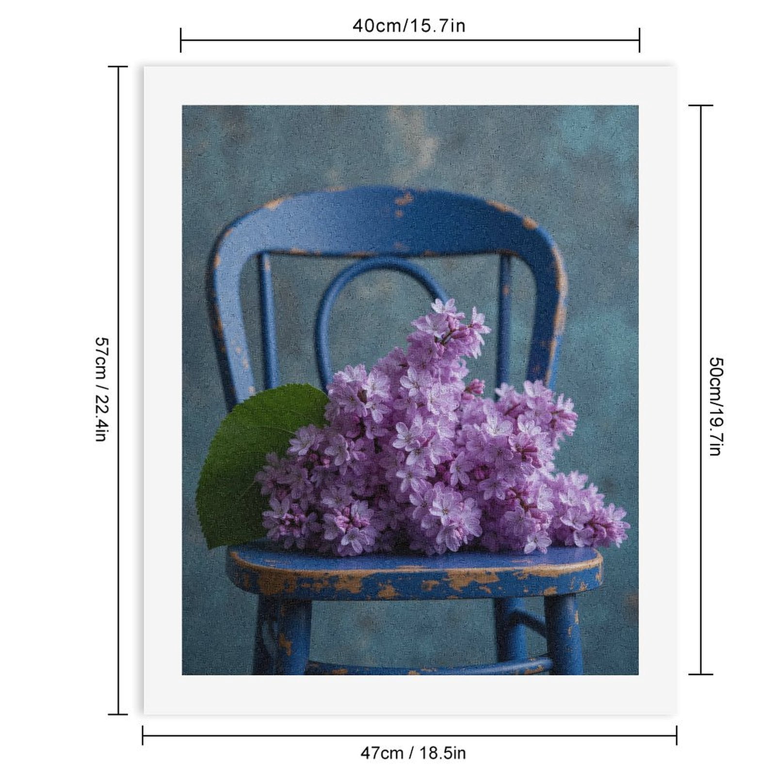Paint By Numbers Kit for Adults Beginner - Purple Lilacs on Rustic Chair DIY Canvas Painting Kits for Adults, Frameless Paint By Number for Adults for Home Wall Decor 16x20 Inch