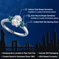 thumbnail image 2 of Gem Stone King 2.16 Ct Oval White Topaz London Blue Topaz 925 Sterling Silver Ring, 2 of 6