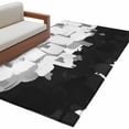 thumbnail image 2 of Graffiti Black White Texture Washable Area Rugs 4'x6', Dappled Paint Art Decoration Low Pile Throw Living Room Rug Non-Slip Sturdy Edge Binding Carpet for Indoor Entryway Bedside Kitchen, 2 of 9