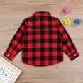 thumbnail image 3 of Tiny Cutey Toddler Baby Boy Christmas Red Long Sleeve Button Down Plaid Flannel Shirt,12-18 Months, 3 of 7