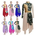 thumbnail image 3 of Kids Girls Church Dance Dress Metallic Worship Lyrical Liturgical Praise, 3 of 7