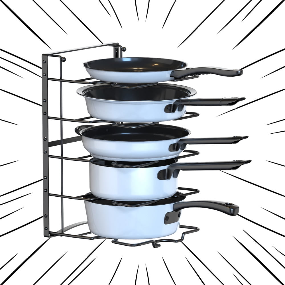 Auledio Pan Rack Organizer Heavy Duty Storage Pot Pan Rack Lid Holder