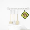 thumbnail image 3 of Checkerboard Lime Green Chocolate Brown Poodle Pair of Pot Holders, 3 of 3