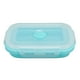 thumbnail image 1 of Contenedor plegable de silicona para almacenamiento de alimentos, resistente a altas temperaturas, apto para microondas, lonchera respetuosa con el medio ambiente, Bento Box, 1200 ml, azul, 1 of 14