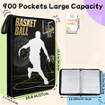 thumbnail image 4 of Basketball Trading Card Binder,Holds 400 Cards with 50 Removable Double-Sided Sleeves,4-Pocket Pages Card Binder Card Storage Organizer Album for Sports & Game Cards, 4 of 9