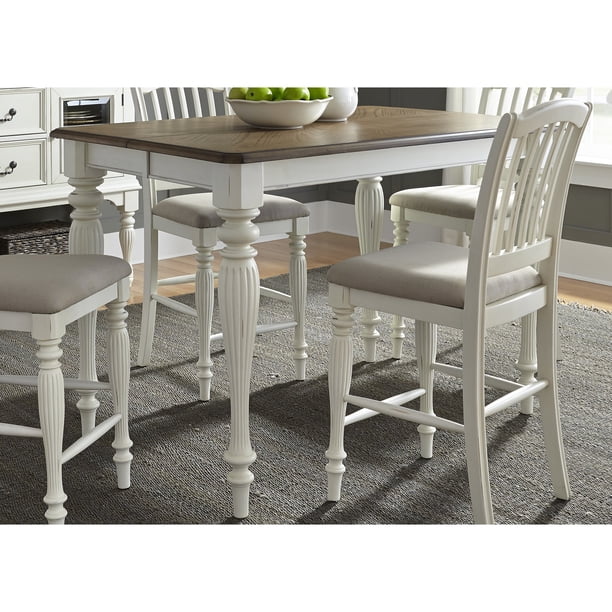 The Gray Barn Arctic Arrow Nutmeg And White 54x54 Gathering Table Walmart Com Walmart Com