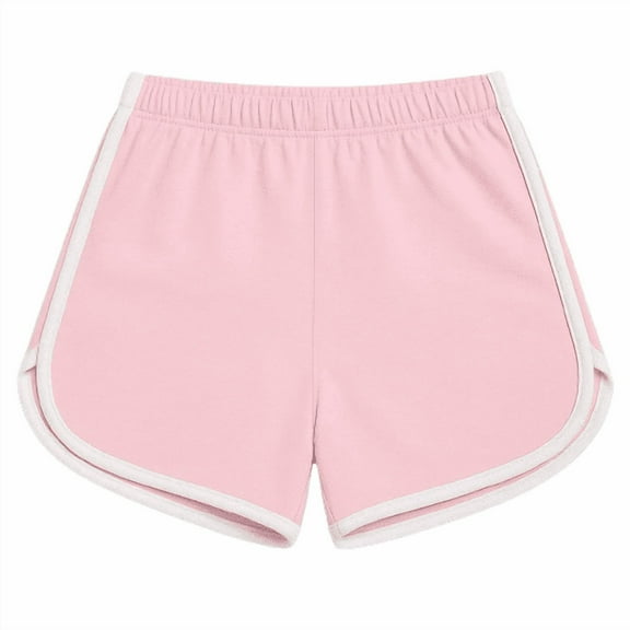 Girls’ Cotton Summer Shorts, Pastel Pink, Size 7/8Y
