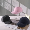 thumbnail image 3 of Bocaoying 3 Pcs Washed Cotton Baseball Caps for Men Women, Breathable Retro Adjustable Dad Hats with Crown, Curved Brim Ball Caps for Running, Outdoor, Daily Casual Wear, Grey/Blue/Pink, 3 of 7