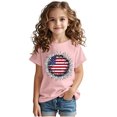 thumbnail image 5 of Toddler Girl Clothes under $5 Short Sleeve Round Neck Independence Day Print Cotton Toddler Kids T-shirt Tee Top Pink 7 Years, 5 of 6