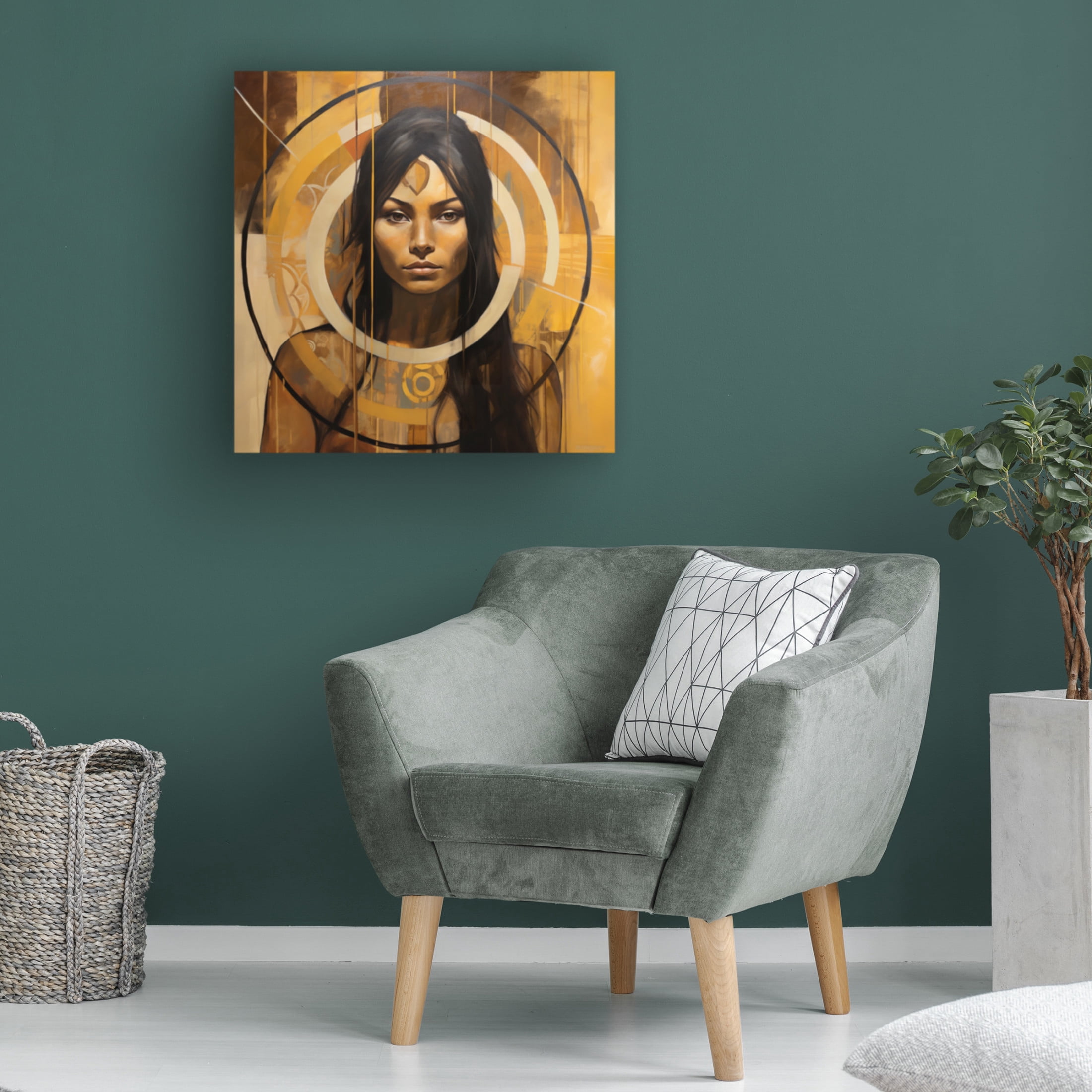 Canvas Wall Art - Ray Heere 'Colorful Model 17' Wall Art for Living Room, Bedroom, or Office Décor by Trademark Fine Art - 35 x 35 Inches