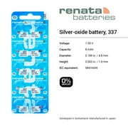 Renata 337(SR416SW) Button Cell watch battery, 5 Batteries