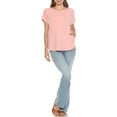thumbnail image 2 of White Mark Folded Short Sleeve Solid Top (Women's), 2 of 6