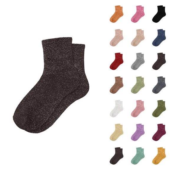 Sparkly Solid Color Slouch Socks, Fashionable Mid Calf Hosiery for Daily Wear, Casual Outfits and Carnival, Comfortable Stretch Fit