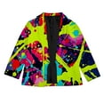 thumbnail image 4 of TIEVOSA Garçons Filles Veste de Complet Imprimée à l'Encre Éclaboussée Colorée et Personnalité pour 11-12 Ans (Vert), 4 of 4