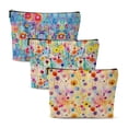 thumbnail image 1 of Bolsas cosméticas Chenyoumaoyi, 3 unidades, 25 x 18 cm, acuarela con flores, 1 of 7