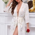 thumbnail image 4 of Satin Sexy Nightgown for Women, Summer Mid-Length Ice Silk Thin Mesh Bathrobe, 4 of 9