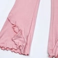 thumbnail image 6 of WQNVRNR Girls Flared Pants Elastic High Waist Ruffle Hem Slimming Casual Kids Long Pants Pink 8 Years, 6 of 6