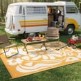 thumbnail image 3 of Moynesa 4'x6' Outdoor Rugs Waterproof, Plastic Straw RV Rugs for Outside, Large Portable RV Outdoor Rugs for Camping, Reversible Flower Picnic Mat for Camper Garden Tent, 3 of 10