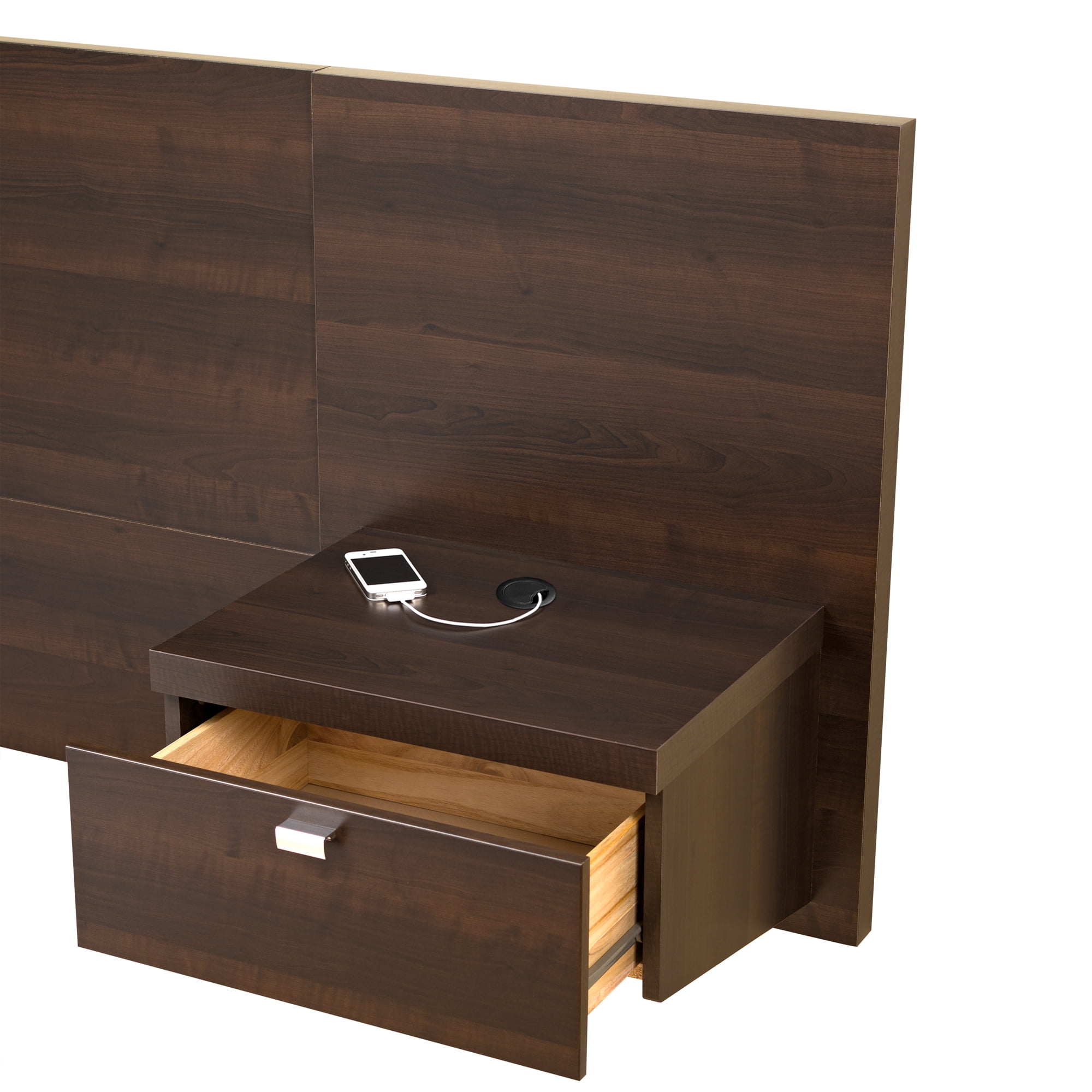 Prepac Series 9 Designer Floating Headboard With Nightstands Queen Espresso Walmart Com Walmart Com