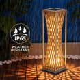 thumbnail image 3 of GRANDPATIO Outdoor Lights Solar Floor Lamp Resin Wicker Weave Waterproof Outside Deck Light for Porch, Yard, Garden, Lawn Decor，Nature, 3 of 6