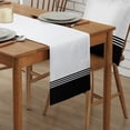 thumbnail image 3 of Table Runner 36 Inches Long for Kitchen Dining, Black White Striped Dresser Scarf Farmhouse, Dining Table Decorations for Wedding/Parties, Modern Abstract Art Aesthetics 13 x 36 In, 3 of 9