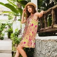 thumbnail image 2 of Fuzoiu Yellow Flowers Print Women's Sleeveless Dress,Summer Dresses for Women,Casual Sundresses,Beach Sleeveless T-shirt Swing Dress with Pockets, 2 of 7