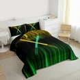 thumbnail image 3 of Manfei Neon Light Sword Bedding Comforter Set,Cartoon Lightsaber Twin Comforter Sets,Green Yellow Black Bedding Set For Kids,Luxury Bedroom Decor Reversible,2 Pieces, 3 of 8