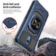 thumbnail image 4 of Case for BLU View 4 Case w/Tempered Glass Screen Protector [Military Grade] Ring Car Mount Kickstand Hard Phone Case for BLU View4 B135DL - Blue, 4 of 5