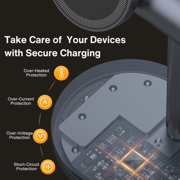 4-in-1 Wireless Charging Stand with 3 Level Night Light and Safe Charging Base
