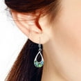 thumbnail image 3 of Traditional Teardrop Abalone Shell Inlay Sterling Silver Dangle Earrings, 3 of 5