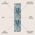 thumbnail image 3 of JONATHAN Y SUPERSOFT 2 x 8 Runner Rug, Eleni Glam Abstract Marble - Turquoise/Cream, SEU301C-28, 3 of 6
