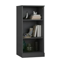 Palace Imports 100% Solid Wood 3-Shelf Bookcase with Adjustable Shelves, Gray