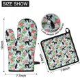 thumbnail image 6 of Boston Terriers and Flowers Kitchen Oven Mitt and Pot Holder Sets 2 Pcs for Baking, Cooking and Grilling, Heat Resistant Up To 392 °F, 6 of 7