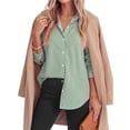 thumbnail image 5 of Fantaslook Striped Button Down Shirts for Women Classic Long Sleeve Collared Office Work Blouses Tops, 5 of 8