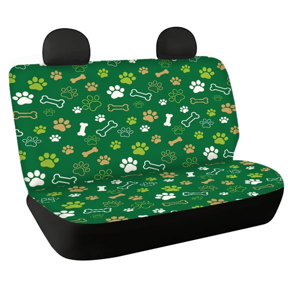 Uourmeti Dog Paw Bone Print Durable Rear Bench Seat Covers for Car Interior SUV Accessories, Stretch Car Seat Covers Dirt and Scratch Proof Car Back Seat Covers