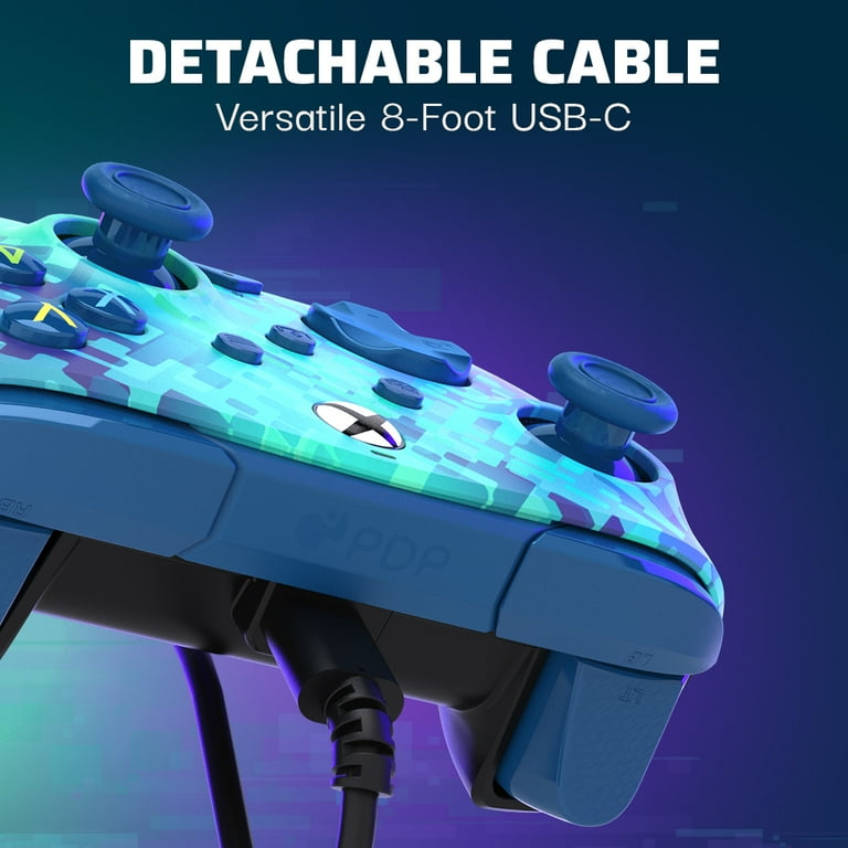 PDP REMATCH Advanced Wired Controller: Glitch Green For Xbox PDP REMATCH Advanced Wired Controller: Glitch Green For Xbox
