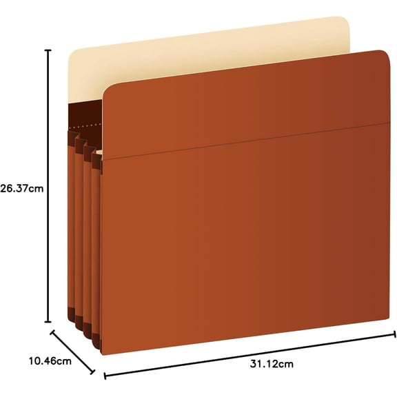 Expanding Accordion File Pockets, Extra , Expands 3.5", Letter Size, Reinforced with Dupont Tyvek Material, 10/Box (15421), Brown