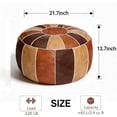 thumbnail image 5 of Unstuffed Moroccan Storage Pouf Foot Stool Ottoman Seat Handmade Faux Leather Bean Bag Floor Chair Foot Rest for Living Room, Bedroom or Balcony (Multi Color), 5 of 8