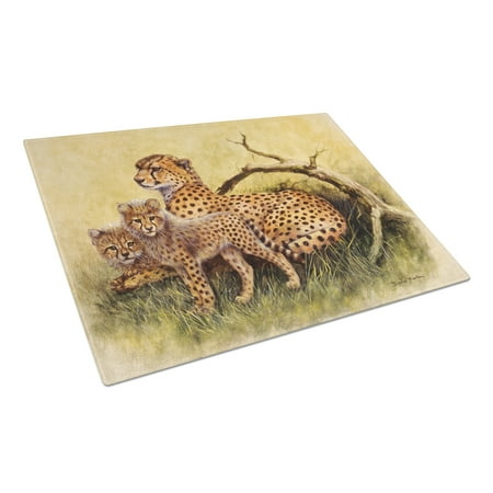 

Carolines Treasures BDBA0113LCB Cheetahs by Daphne Baxter Glass Cutting Board Large 12H x 16W multicolor