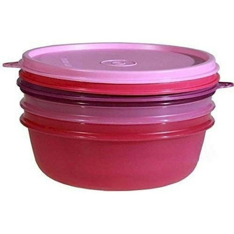Set Of 2 Clear Pink Tupperware Storage/ Mixing Bowls for Sale in