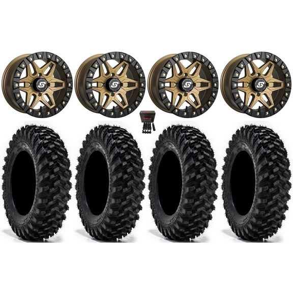 Sedona Split 6 14" Wheels Br  30mm 32" Warrior XT Tires Sportsman RZR Ranger