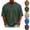 Dark Green, variant on HAJWOH Mens Cotton Shirt Casual Half Sleeve Crew Neck Loose Fit T Shirt Vacation Pullover Tops