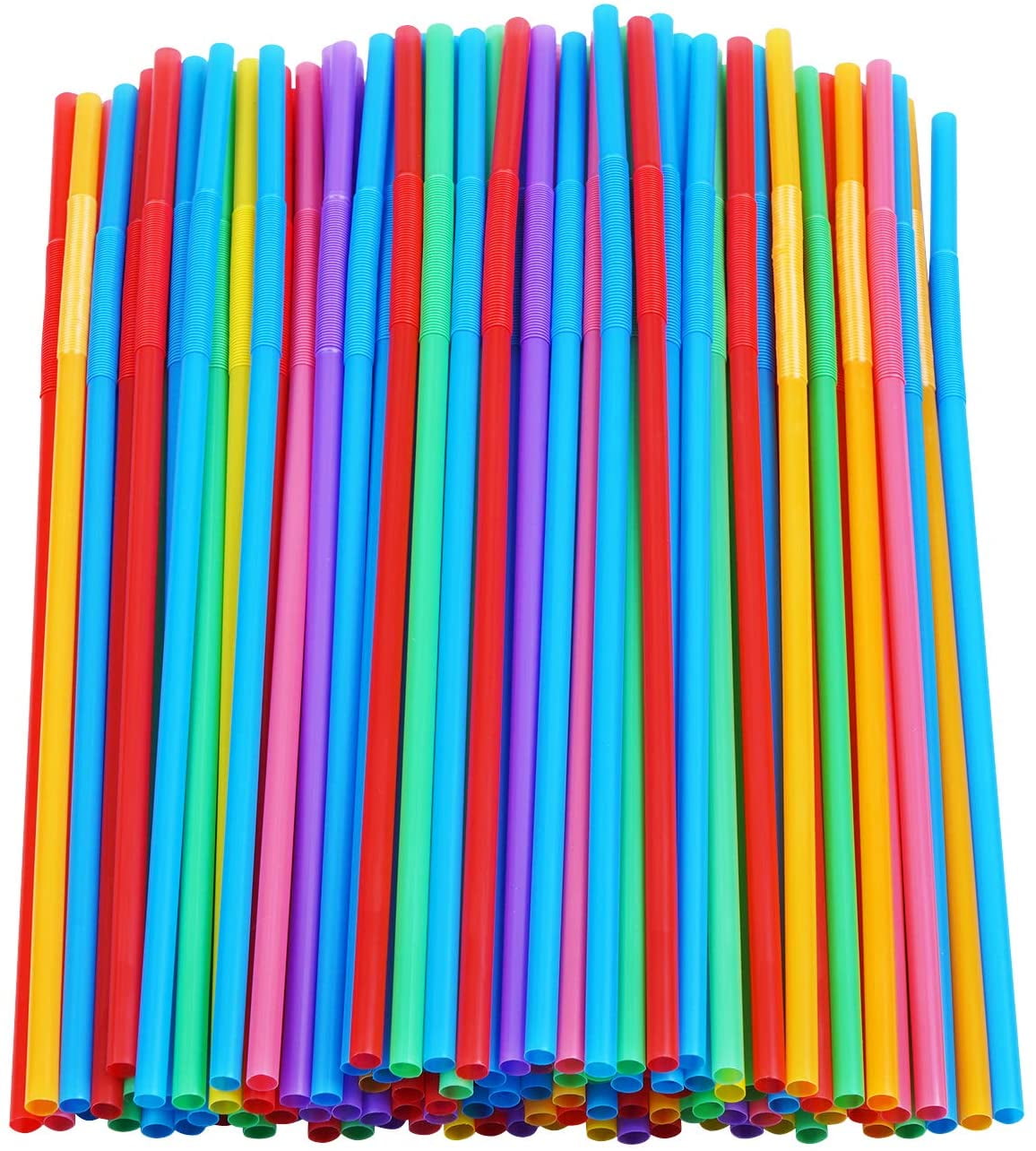 Dis-Posable Bend Straws for Beverage Shops 100pcs Assorted Colors Flexible Home Bar Party Drink Straws Extra Long Bendable Free Shaped Plastic Drinking Straws Colorful Juice Drink Milk Tea Straws 