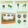 thumbnail image 5 of Patiojoy 1pc Raised Garden Bed with Trellis Wood Elevated with Hanging Roof  Planter Box Drainage Holes for Climbing Plants Flowers Vegetables, 5 of 9