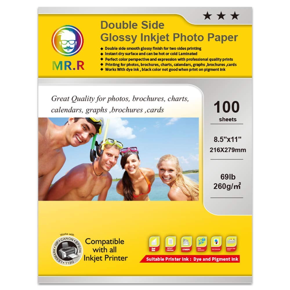 Photo Glossy White Paper A4 100 Sheets 8.3x11.7'' 135 gr weight. Dries  Quickly better finish colors Best Look Pictures print for all inkjet  printer.