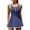 Blue, variant on Women Tennis Dress Zipper Workout Dresses Built-in Bra Athletic Skirts with Shorts and Pockets