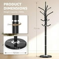 thumbnail image 6 of Heavy Duty Coat Rack with Marble Base, Freestanding Hall Coat Tree with 12 Hooks and 3 Adjustable Sizes, Metal Coat Rack Stand for Entryway, Bedroom, Office Hanging Purses, Coats, Scarves, Hats, 6 of 14